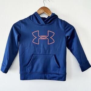 Under Armour Kids Navy Hoodie with Orange Logo Size 6 (Boys) GUC